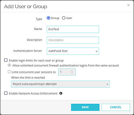 Screen shot of the Authentication Servers settings 002